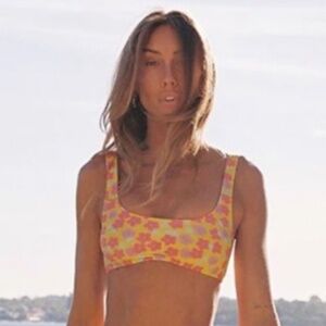 NWT Sabo Skirt L Floral Aster Scoop Bikini Top